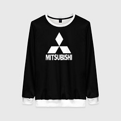 Свитшот женский Mitsubishi logo white, цвет: 3D-белый