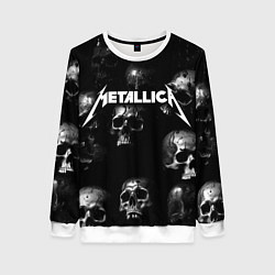 Свитшот женский Metallica - logo rock group, цвет: 3D-белый