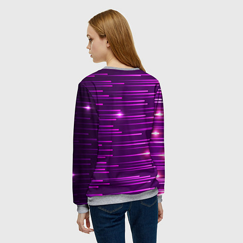 Женский свитшот Светящиеся неоновые лучи / 3D-Меланж – фото 4