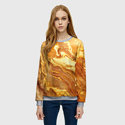 Свитшот женский Жидкое золото текстура, цвет: 3D-меланж — фото 2