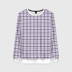 Женский свитшот Холодный сиреневый клетчатый