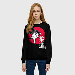 Свитшот женский Дзюдо - боевое искусство, цвет: 3D-черный — фото 2