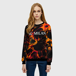 Свитшот женский AC Milan red lava, цвет: 3D-черный — фото 2
