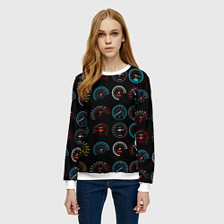Свитшот женский Цветные спидометры, цвет: 3D-белый — фото 2