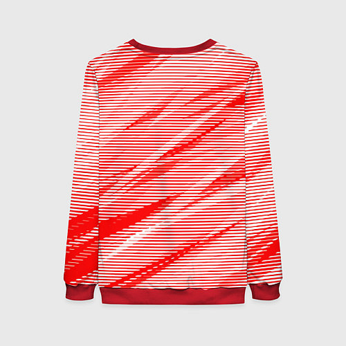 Женский свитшот Полосатый красно-белый / 3D-Красный – фото 2