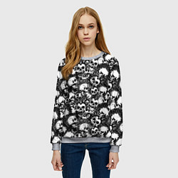 Свитшот женский Панк черепа, цвет: 3D-меланж — фото 2