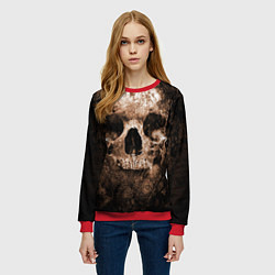 Свитшот женский Wood skull, цвет: 3D-красный — фото 2