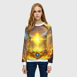 Свитшот женский Elden Ring лого и волшебное золотое кольцо, цвет: 3D-белый — фото 2
