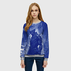 Свитшот женский Боевой андроид в синих тонах, цвет: 3D-меланж — фото 2