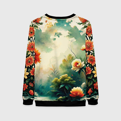 Женский свитшот Якудза самурай кот с мечом / 3D-Черный – фото 2