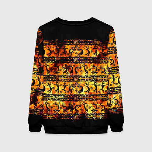 Женский свитшот Кокопелли - танцы в огне / 3D-Черный – фото 2