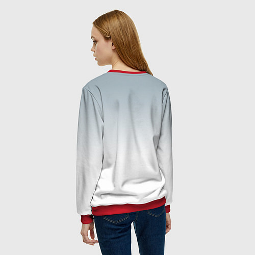 Женский свитшот Cyber Lenin - ai art / 3D-Красный – фото 4