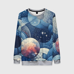 Женский свитшот Космический пэчворк - нейросеть