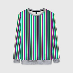 Женский свитшот Фиолетово-зелёный полосатый