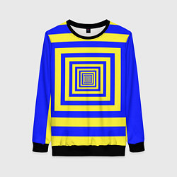 Свитшот женский Квадраты уходящие в даль, цвет: 3D-черный