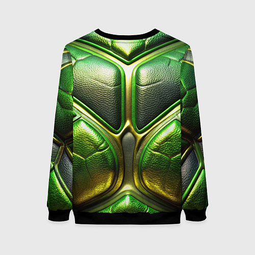 Женский свитшот Объемная зеленая текстурная кожа / 3D-Черный – фото 2