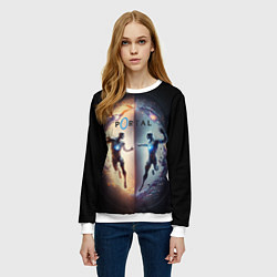 Свитшот женский Люди в портале, цвет: 3D-белый — фото 2