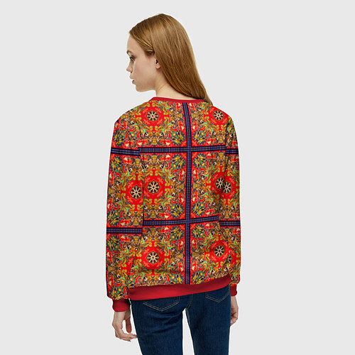 Женский свитшот Орнамент пейсли / 3D-Красный – фото 4