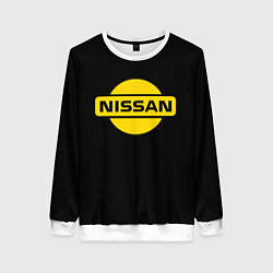 Свитшот женский Nissan yellow logo, цвет: 3D-белый