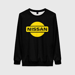 Свитшот женский Nissan yellow logo, цвет: 3D-черный