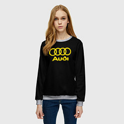 Свитшот женский Audi logo yellow, цвет: 3D-меланж — фото 2