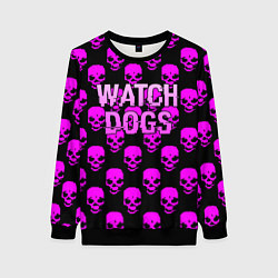 Женский свитшот Watch dogs neon skull