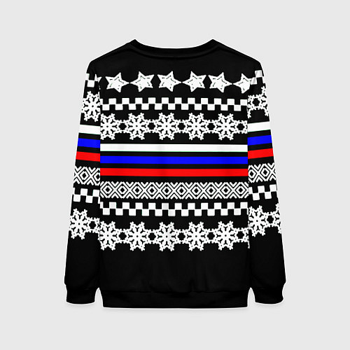 Женский свитшот Rusiia winter pattern / 3D-Черный – фото 2