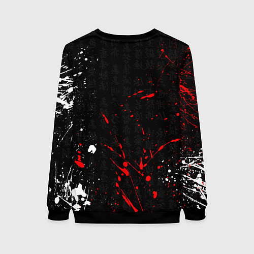 Женский свитшот Hi tech samurai oni mask / 3D-Черный – фото 2