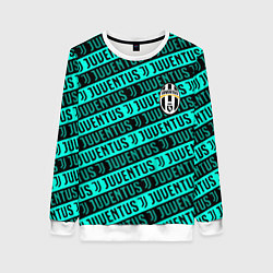 Свитшот женский Juventus pattern logo steel, цвет: 3D-белый