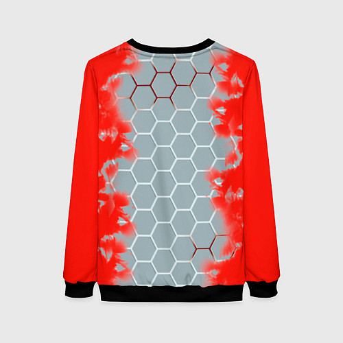 Женский свитшот Россия абстрактные соты / 3D-Черный – фото 2