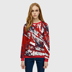 Свитшот женский Яркий абстрактный узор для спорта, цвет: 3D-красный — фото 2