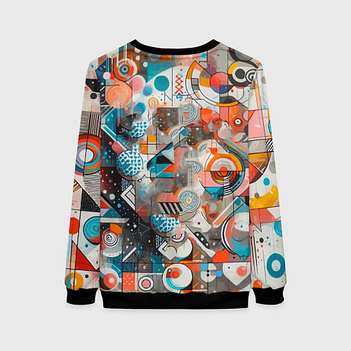 Женский свитшот Лицо прекрасной девушки - граффити / 3D-Черный – фото 2