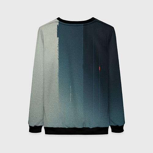 Женский свитшот Человек в городском тумане / 3D-Черный – фото 2