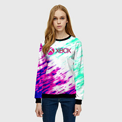 Свитшот женский Xbox краски текстура игры, цвет: 3D-черный — фото 2