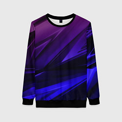 Свитшот женский Абстракция из градиента и линий, цвет: 3D-черный