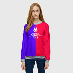 Свитшот женский Stray cat games, цвет: 3D-меланж — фото 2
