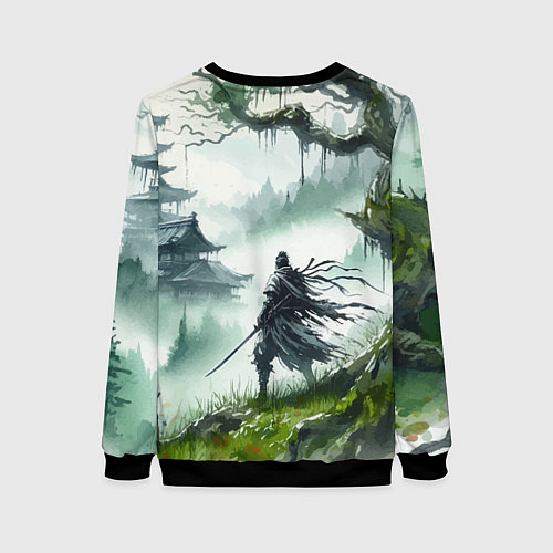 Женский свитшот Samurai - ghost of Tsushima / 3D-Черный – фото 2