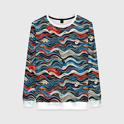 Женский свитшот Разноцветные абстрактные волны
