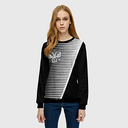 Свитшот женский Герб текстура геомтерия, цвет: 3D-черный — фото 2