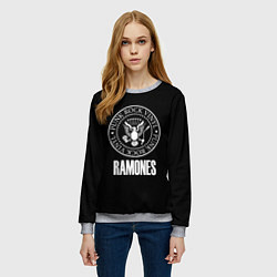 Свитшот женский Ramones rock logo, цвет: 3D-меланж — фото 2