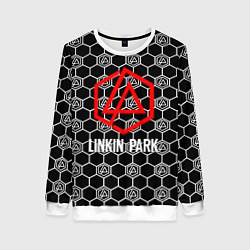 Свитшот женский Linkin park logo pattern, цвет: 3D-белый