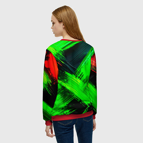 Женский свитшот Девушка самурай в маске / 3D-Красный – фото 4