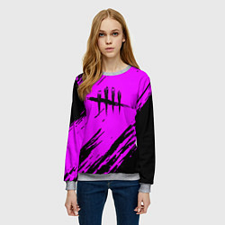 Свитшот женский Dead by daylight краски абстракция, цвет: 3D-меланж — фото 2