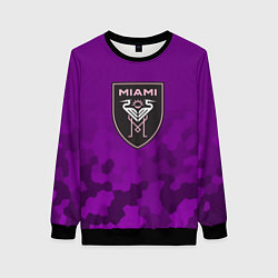 Свитшот женский Inter Miami logo pattern, цвет: 3D-черный