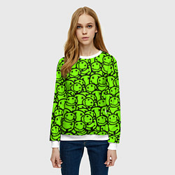Свитшот женский Nirvana green logo smile, цвет: 3D-белый — фото 2