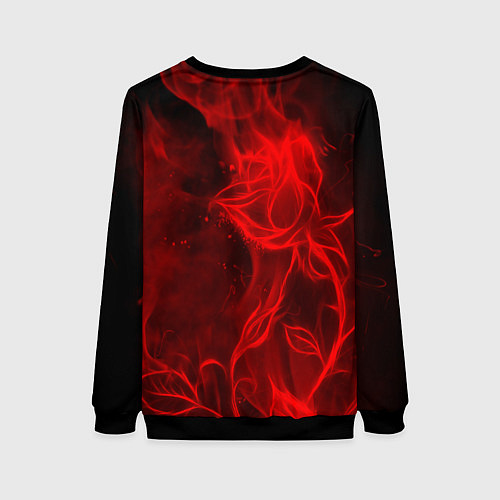 Женский свитшот Linkin park fire flower / 3D-Черный – фото 2