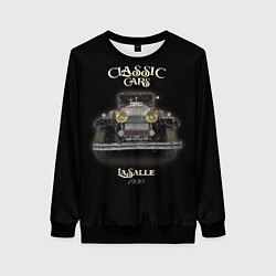 Свитшот женский Классические автомобили Cadillac LaSalle, цвет: 3D-черный