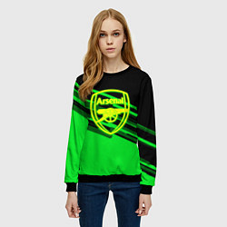 Свитшот женский Arsenal geometry line green, цвет: 3D-черный — фото 2