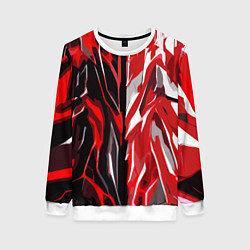 Женский свитшот Красная абстракция на чёрно-белом фоне