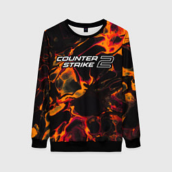 Свитшот женский Counter-Strike 2 red lava, цвет: 3D-черный